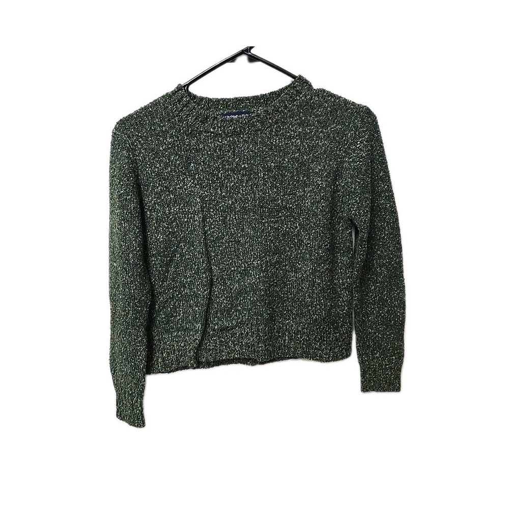 VTG Limited Too Girls 12 Womans XS Green Marled Knit Sweater Y2K Coquette Crop